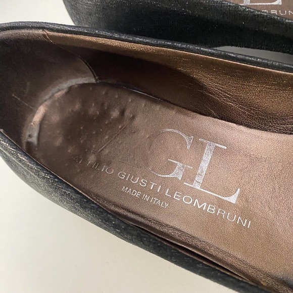 AGL Attilio Giusti Leombruni Pump Black Leather Low Heel Patent Point Ca… - Picture 4 of 10